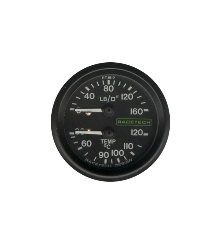 Manomètre Pression Huile 100 PSI / Température Huile 110°C 2.13m Racetech Eclairé