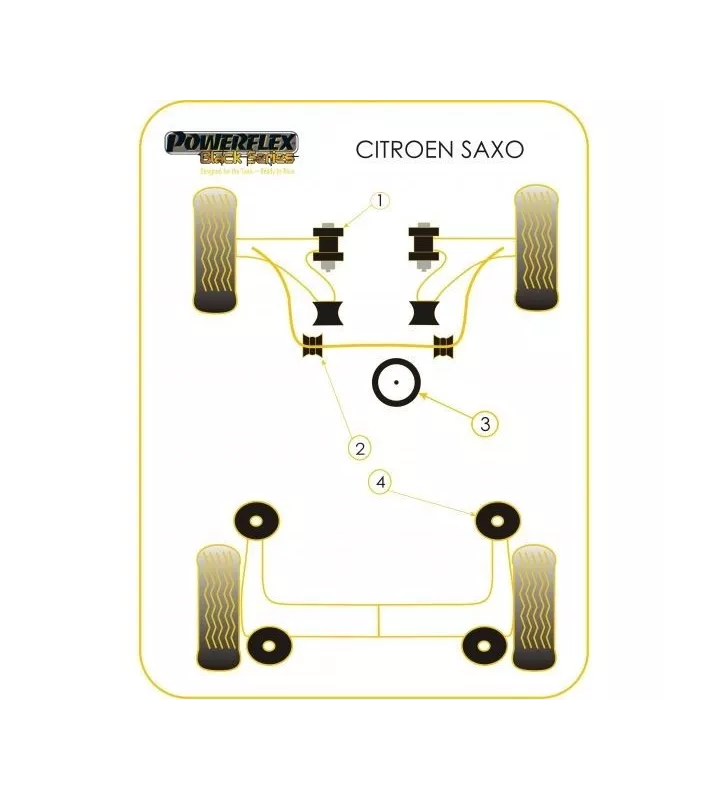 Silent-Bloc Powerflex Black Support Moteur Inférieur Citroën Saxo (1 Pièce)