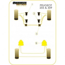 Silent-Bloc Powerflex Black Barre Anti-Roulis 17mm Peugeot 205 / 309 GTI (2 Pièces)