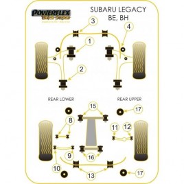 Silent-Bloc Powerflex Black Barre Anti-Roulis Arrière Subaru 17mm (2 Pièces)