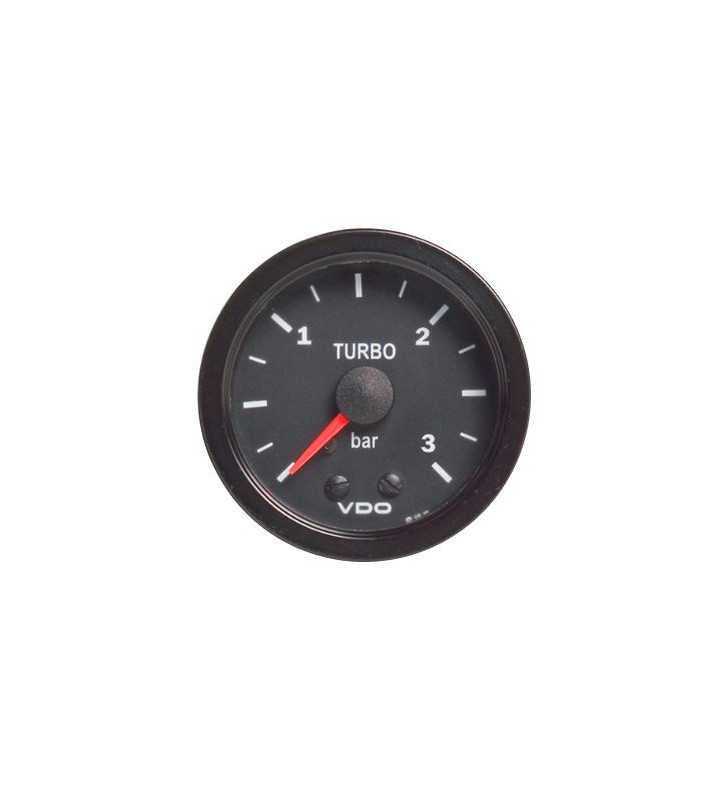 Manomètre VDO Pression Turbo 0-3 Bars Diamètre 52 Mécanique Fond Noir 