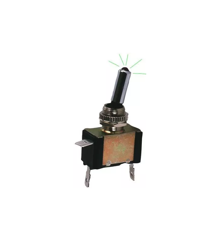 Interrupteur ON / OFF Métal avec LED Vert