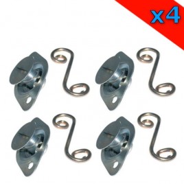 Pack par 4 Fixations / DZUS 1/4 de tour EHF6-50 + Crochet