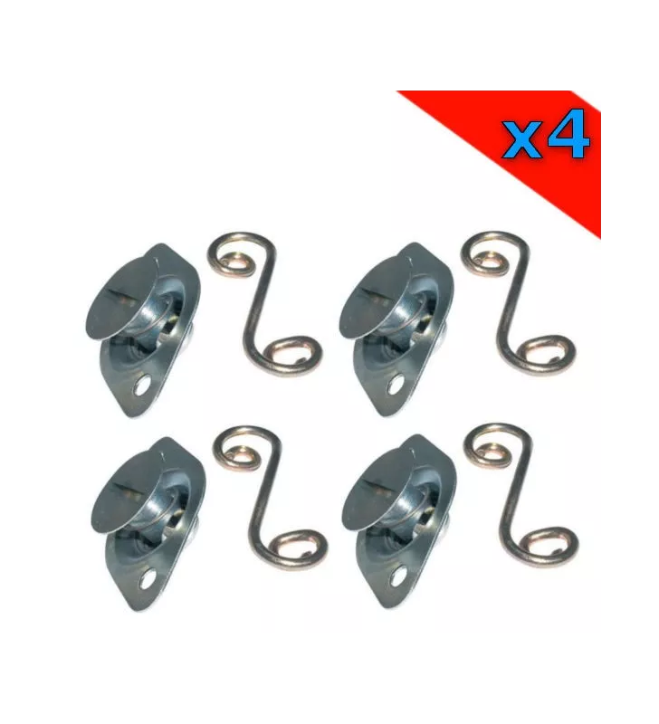 Pack par 4 Fixations / DZUS 1/4 de tour EHF6-50 + Crochet