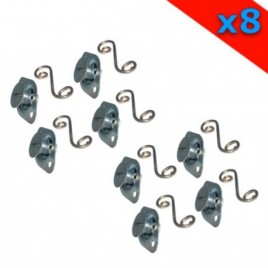 Pack por 8 Fixations / DZUS 1/4 de tour EHF6-50 + Crochet