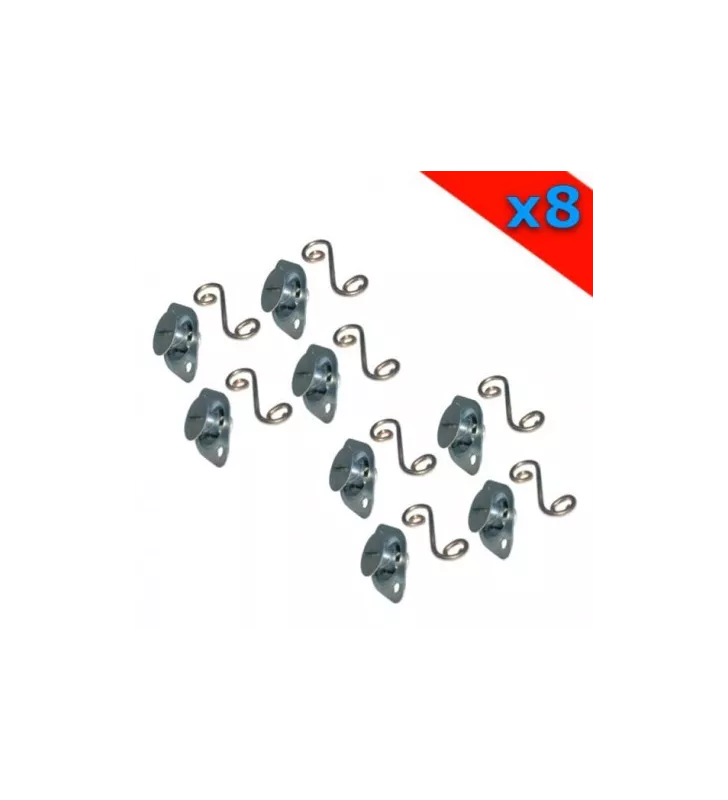 Pack por 8 Fixations / DZUS 1/4 de tour EHF6-50 + Crochet