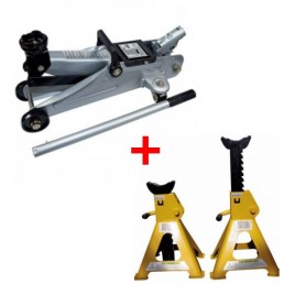Pack Cric hydraulique + chandelles à crémaillère