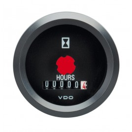 Horamètre VDO Diamètre 52 12V Fond Noir Compteur d'Heures