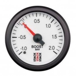 Manomètre Stack Pression Turbo -1/+2 Bars Mécanique Fond Blanc