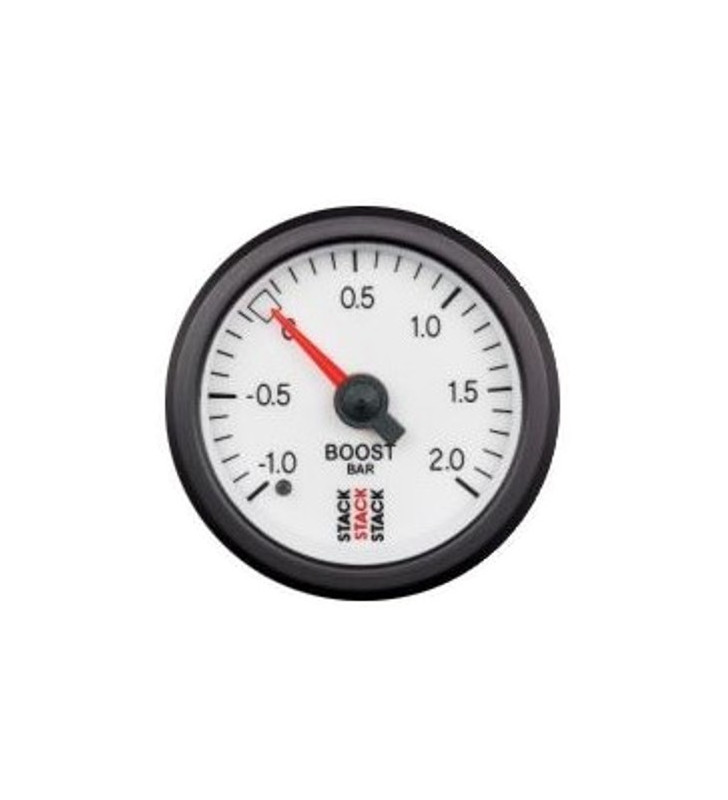 Manomètre Stack Pression Turbo -1/+2 Bars Mécanique Fond Blanc