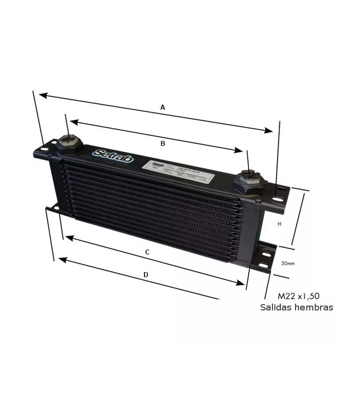 Radiateur Huile Setrab 13 Rangées Série 6 M22x150