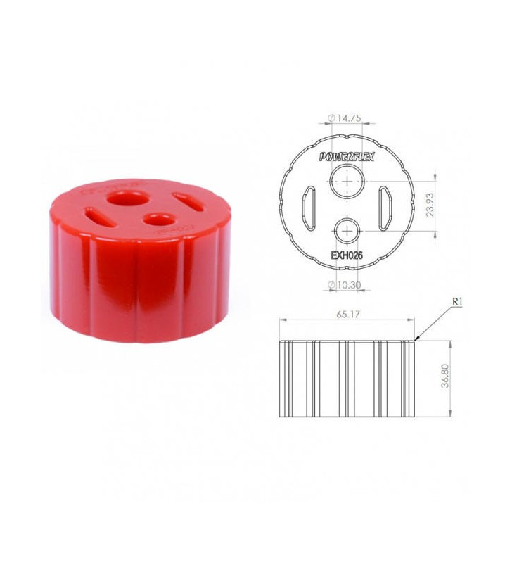 Silent Bloc Echappement Universel Longueur 65.17mm