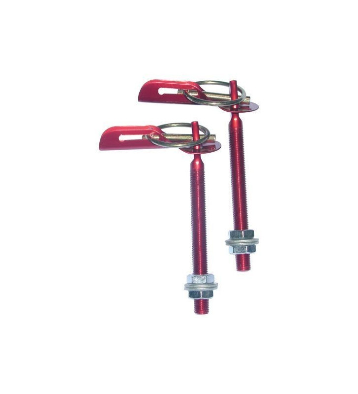 Attaches Capot Type Dakar en Aluminium Rouge (la paire)