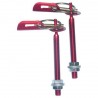 Attaches Capot Type Dakar en Aluminium Rouge (la paire)