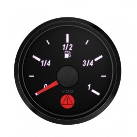 Manomètre Niveau De Carburant VDO SingleViu Diamètre 52mm Fond Noir