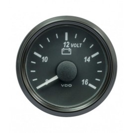 Voltmètre VDO SingleViu Diamètre 52mm Fond Noir 8V/16V
