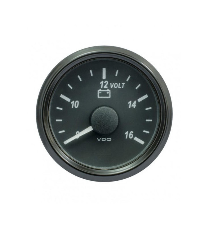 Voltmètre VDO SingleViu Diamètre 52mm Fond Noir 8V/16V