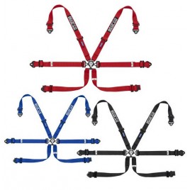 Harnais Sparco 2" 6pts Acier FIA Hans