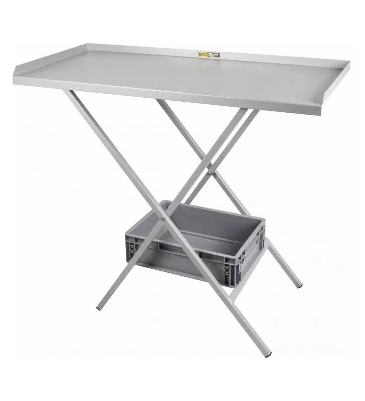Table acier pliant grise