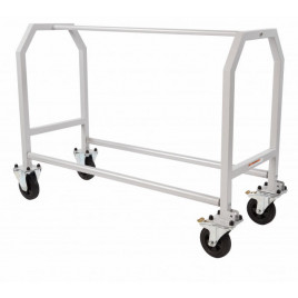 Chariot à pneus simple étage 1,3m 4 roues libres plastique