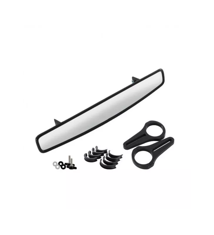 Rétroviseur intérieur grand angle 15 pouces en alu, verre et ABS, vendu avec support diamètre 44,5mm et kit réduction 