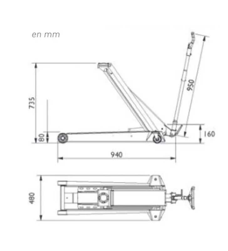 Cric AC Hydraulique Professionnel 1.3 T