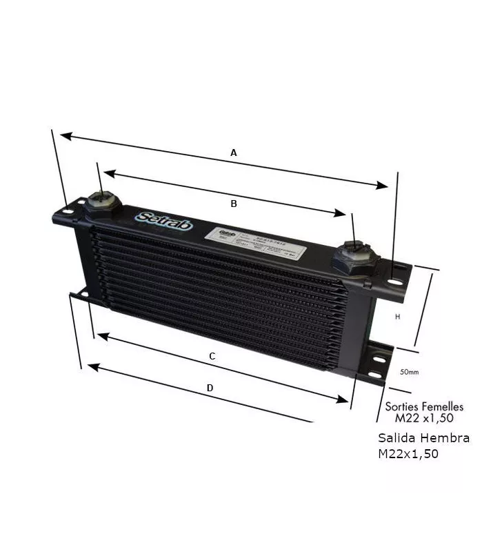 Radiateur Huile Setrab 34 Rangées M22x150