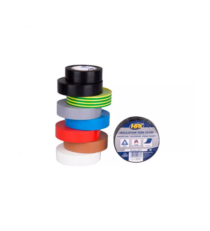 Ruban Isolant HPX PVC VDE Assorti 19mm X 20m Lot De 10