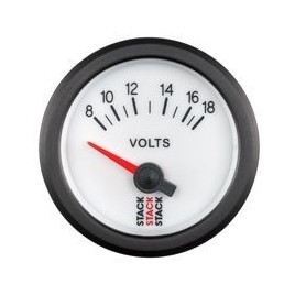 Manomètre Stack Voltmètre 8-18 volt Electrique Blanc