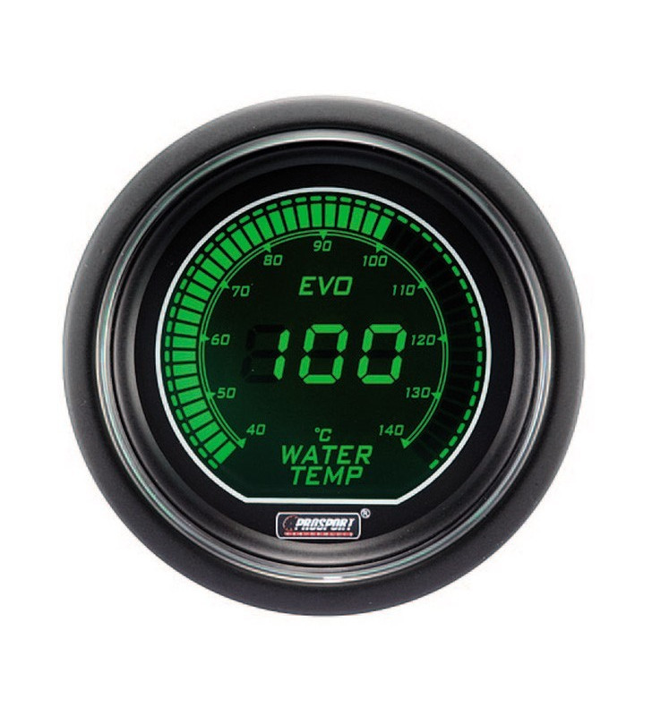 Manomètre Digital Pro-Sport Température d'Eau 52mm140°C Vert/Blanc