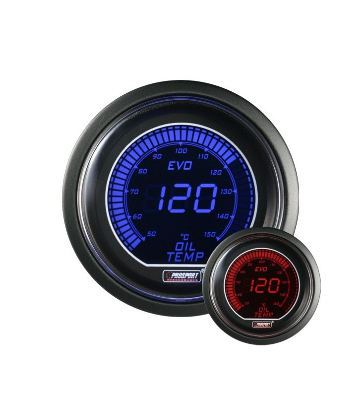 Manomètre Prosport Température Huile Digital Diamètre 52mm 150°C + Sonde