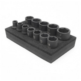 Jeu de Douilles à Chocs Courtes 3/8" Kielder 12 piezas Métricas (7, 8, 10, 11, 12, 13, 14, 15, 16, 17, 18 ET 19mm)