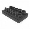 Jeu de Douilles à Chocs Courtes 3/8" Kielder 12 piezas Métricas (7, 8, 10, 11, 12, 13, 14, 15, 16, 17, 18 ET 19mm)