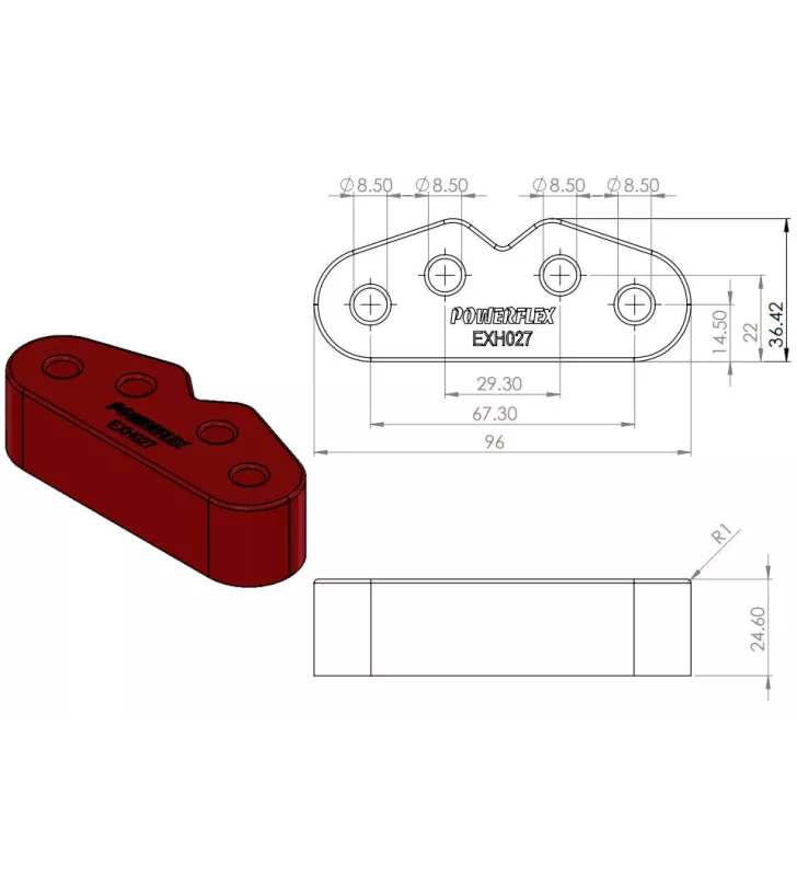 Silent Bloc Powerflex Echappement Universel 