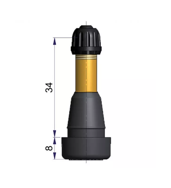 Valve Tubeless Caoutchoutée Haute Pression 5.5 Bar