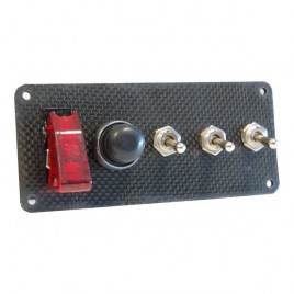 Pack Démarrage 3 Accessoires Plaque Carbone Véritable Interrupteurs + Boutons