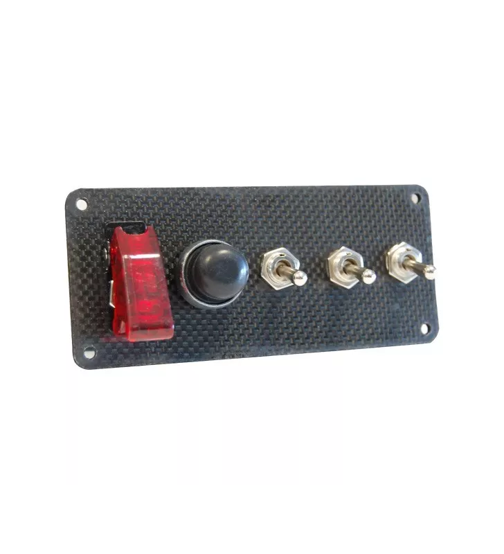 Pack Démarrage 3 Accessoires Plaque Carbone Véritable Interrupteurs + Boutons