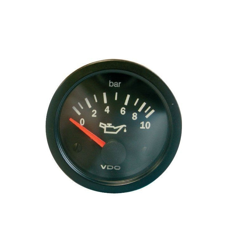 Manomètre VDO Pression Huile 0-10 Bars Diamètre 52 Fond Noir