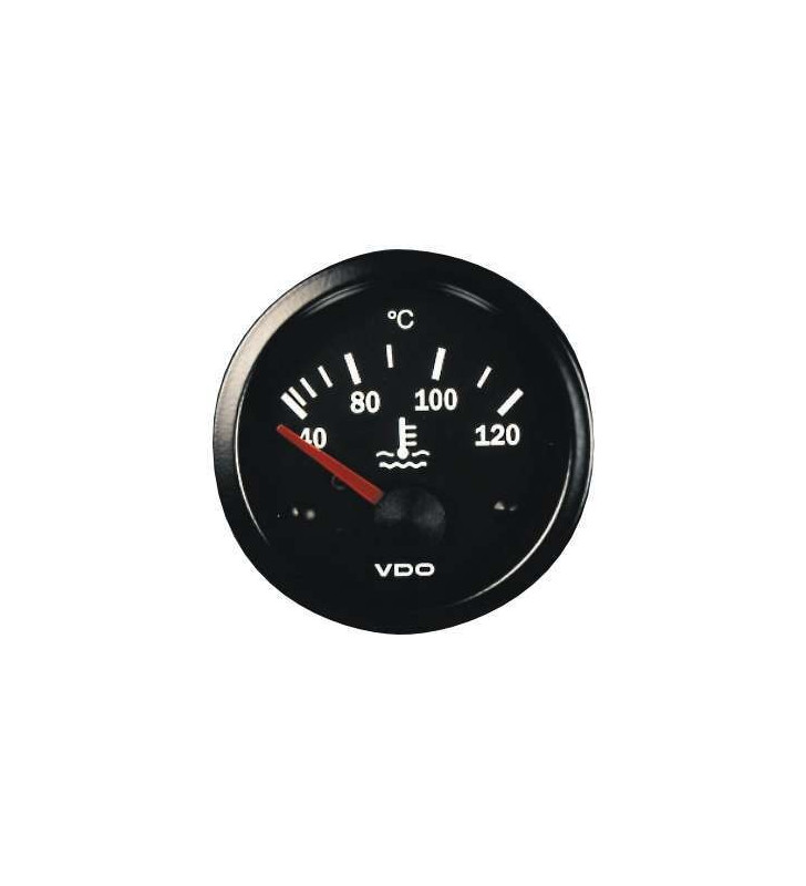 Manomètre VDO Température Eau 120° Vision Diamètre 52 Fond Noir