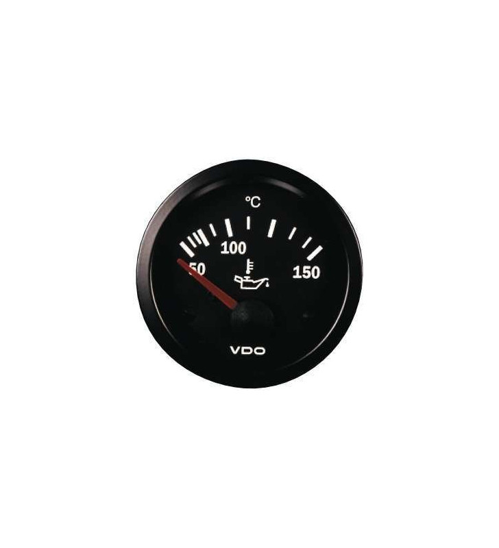 Manomètre VDO Température Huile 150° Vision Diamètre 52 Fond Noir