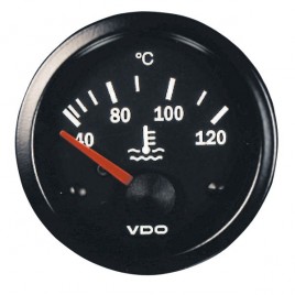 Manomètre VDO Température Eau 120° INTER Diamètre 52 Fond Noir