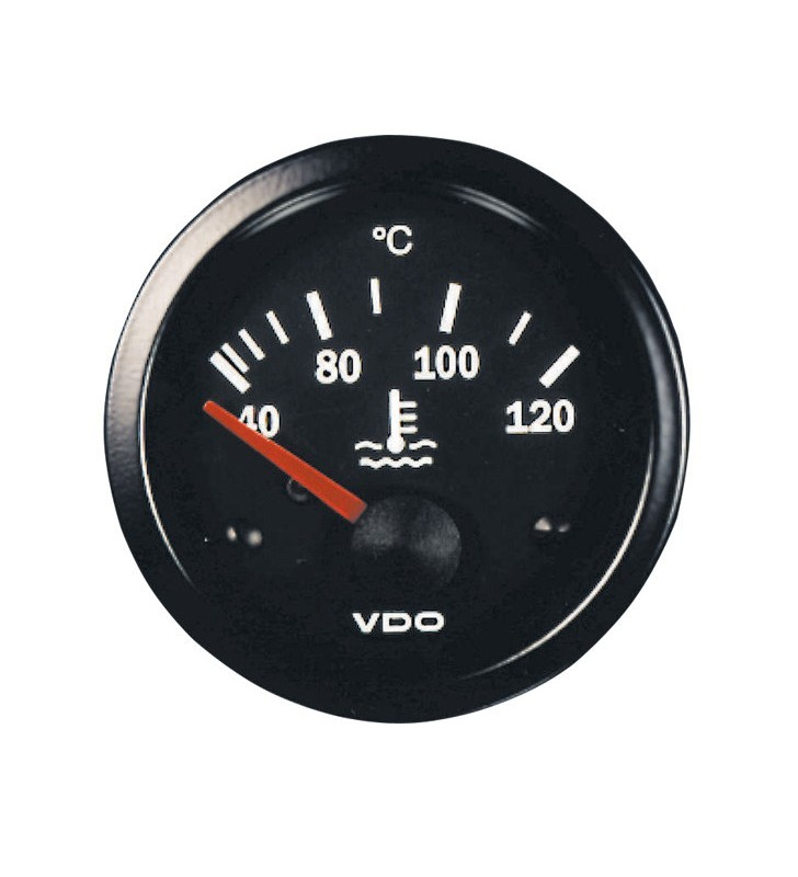 Manomètre VDO Température Eau 120° INTER Diamètre 52 Fond Noir