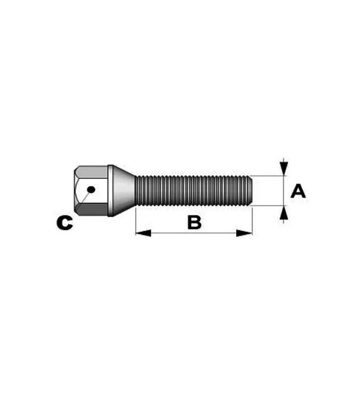 Boulons Coniques 12x150mm Longueur 32mm Tête 17mm