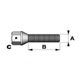 Boulons Coniques 12x125mm Longueur 44mm Tête 19mm
