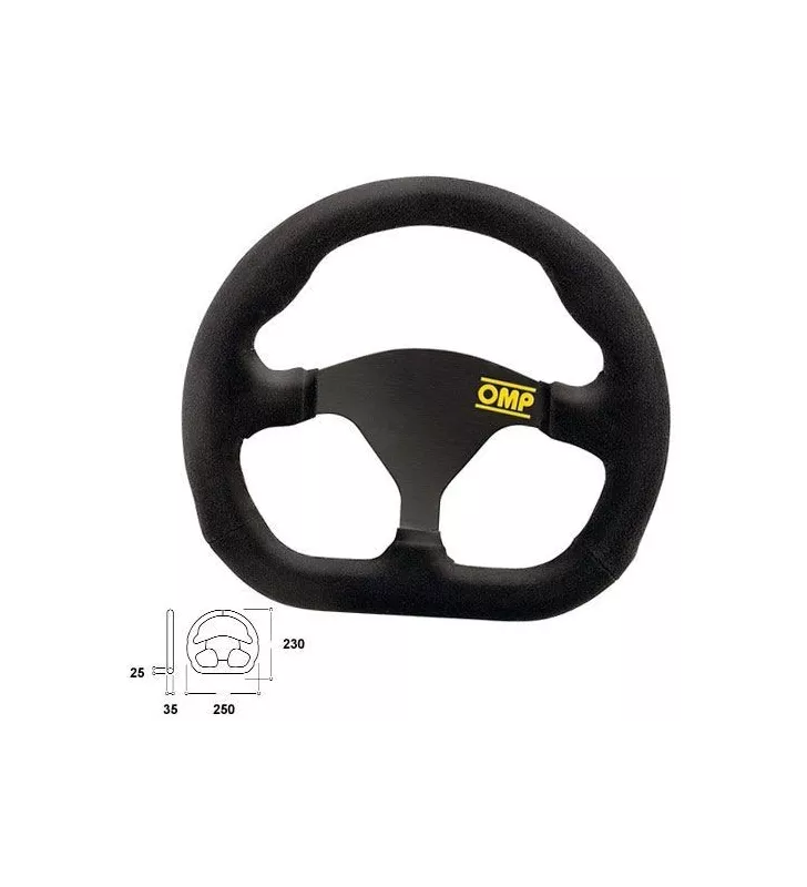 Volant Quadro 250 mm Daim Noir