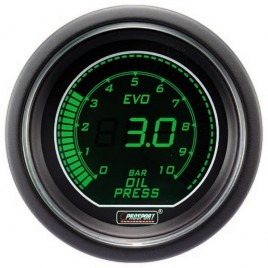 Manomètre Digital Pro-Sport Pression d'Huile 52mm 0 à 7Bar Vert/Blanc