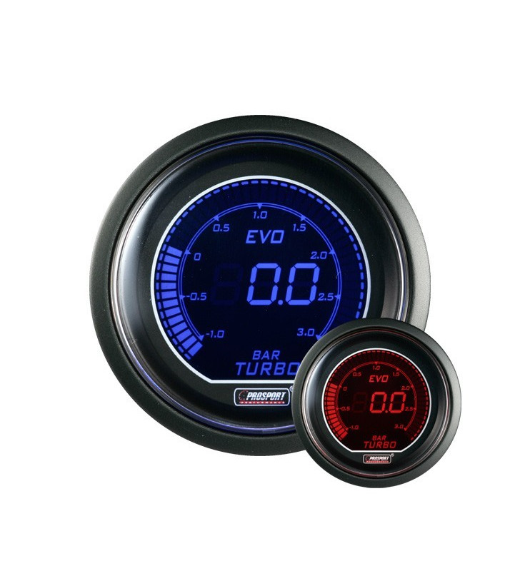 Manomètre Prosport Pression Turbo Digital Diamètre 52mm -1 à +2 Bars