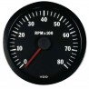 Compte-tours VDO 8000 Trs/Min Diamètre 100 Fond Noir 4 / 6 / 8 Cylindres Diesel / Essence