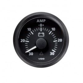 Ampèremètre 60A VDO VISION Fond Noir Diamètre 52mm