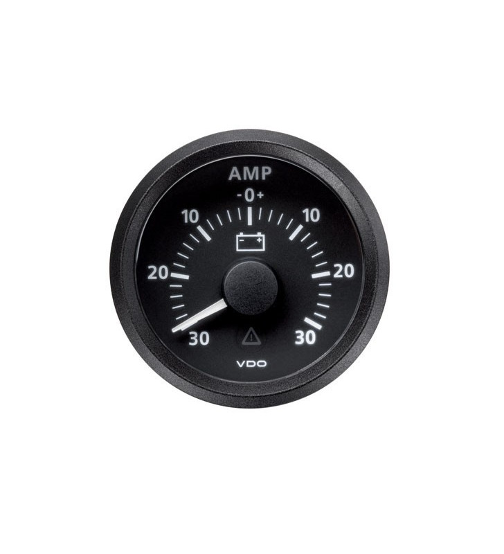 Ampèremètre 60A VDO VISION Fond Noir Diamètre 52mm